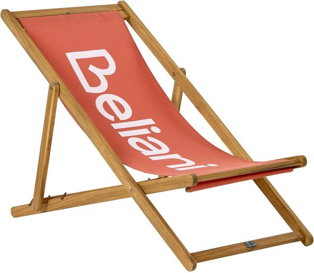 Beliani Gartenliege aus geöltem Akazienholz in Rot und Braun mit verstellbarer Kopfstütze, B/T/H: 97 x 54 x 70 cm - Bild 1