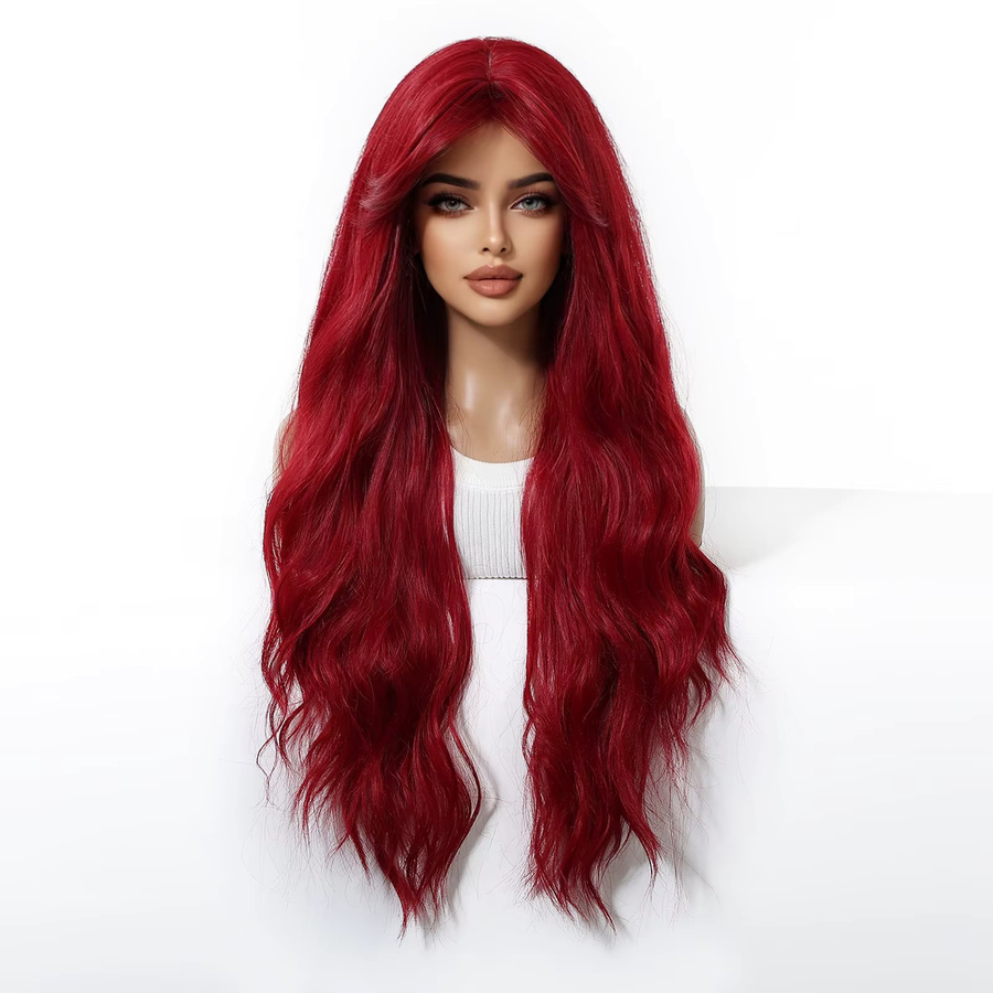 EASIHAIR Haarperücke, weinrot, lang, wassergewellt mit Pony, Damen - Bild 2