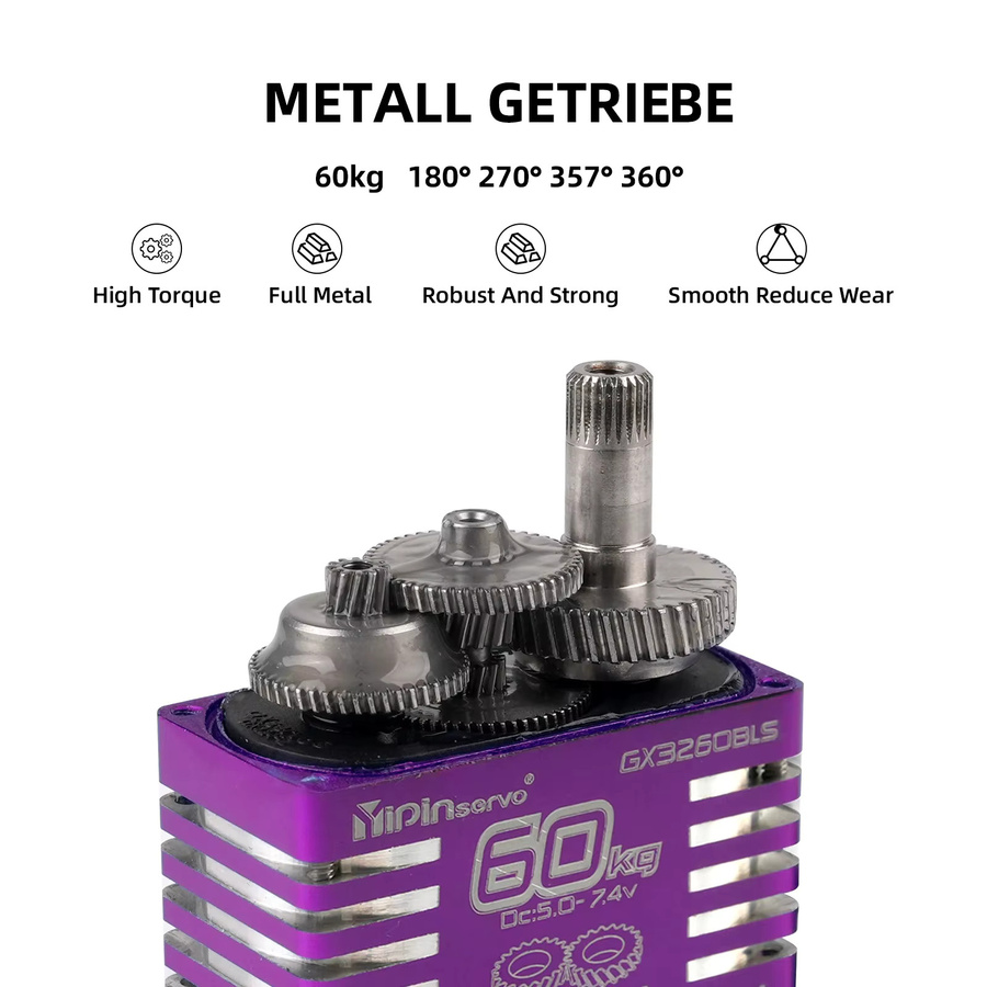 stemedu YP3260BLS Metall Digital RC Servo Bürnenloser Motor, Roboter - Bild 2