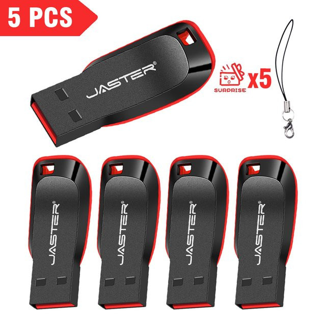 5er Set JASTER Z50 Mini USB 2.0 Flash Drive in Schwarz mit 16GB, 32GB, 64GB oder 128GB Speicheroptionen - Bild 1