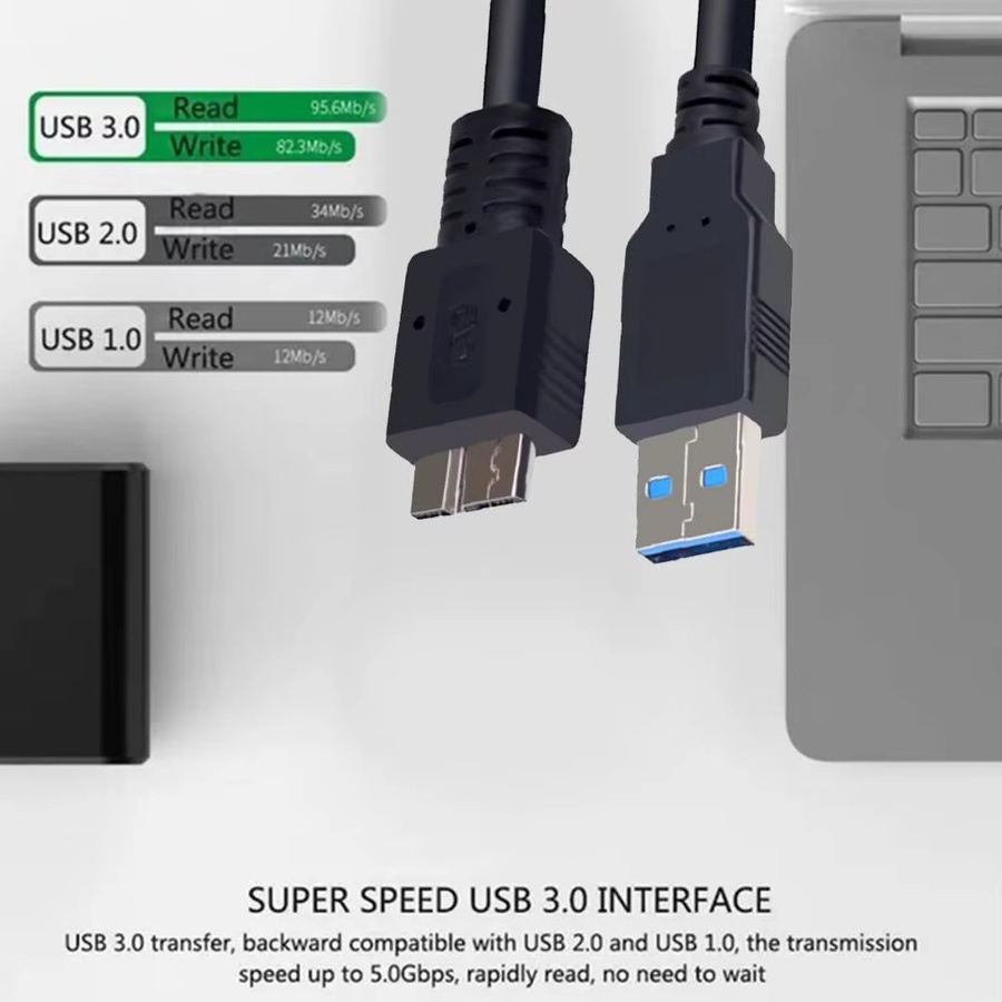 Western Digital USB 3.0 Micro B Datenkabel für externe Festplatten, Schwarz - Bild 3