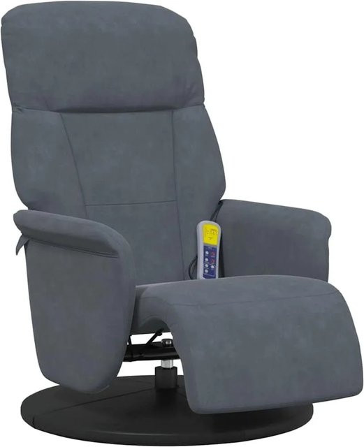 vidaXL Massagesessel mit Fußteil in Dunkelgrau aus Samt - Bild 1