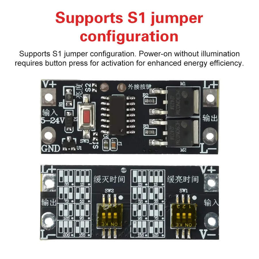100W LED-Dimmer-Controller für 5-24V LED-Streifen mit stufenloser An- und Ausblendung sowie sanften Ein- und Ausschaltmodi in Schwarz - Bild 3