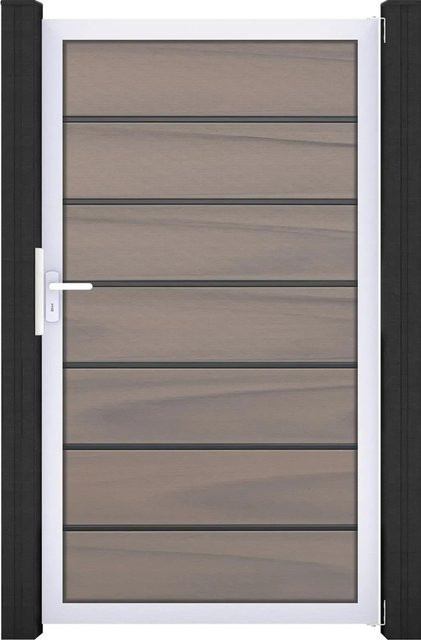 GroJa Solid Grande Premium Steckzauntor EV1 aus Aluminium in Bi-Color, B/H: 100 x 180 cm - Bild 1