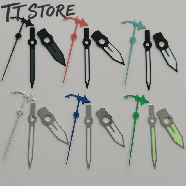 CHIKUANG Uhrzeiger, Grün Leuchtend, Shark Sekundenzeiger, Edelstahl, Schwarz, Unisex - Bild 1