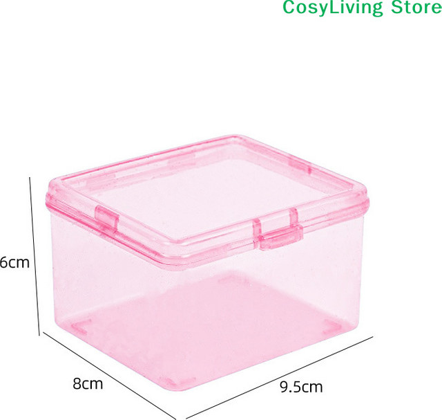 Transparente Aufbewahrungsbox aus Kunststoff mit mehreren Fächern für Büro und Schreibwaren in Pink und Blau - Bild 1