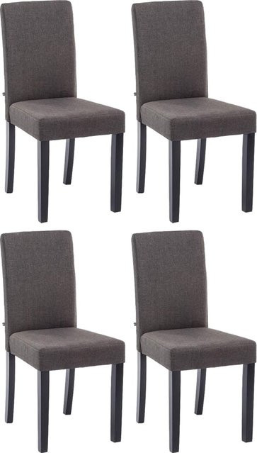 CLP 4er Set Esszimmerstühle Ina Polsterstühle mit Stoffbezug und Holzgestell - Bild 1