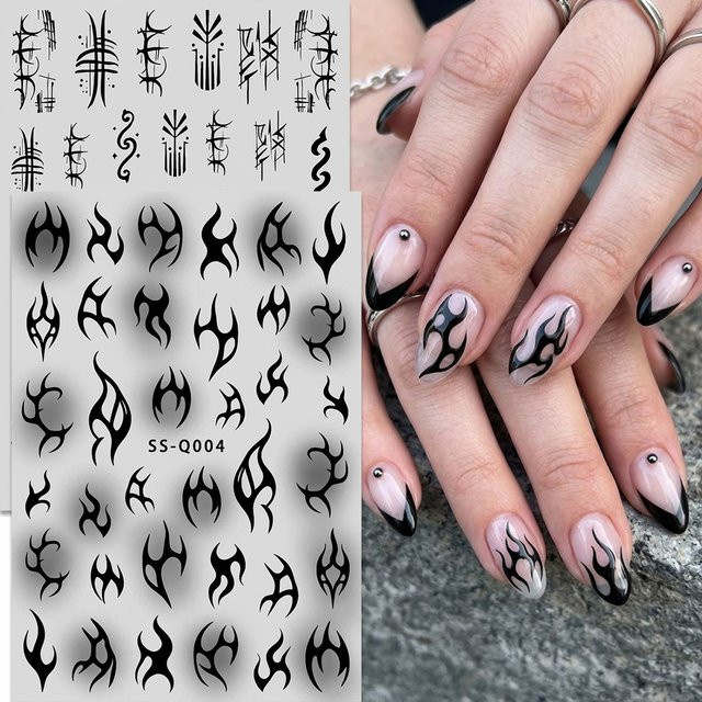 QIANJIKU Nagelaufkleber, Schwarz - Bild 1