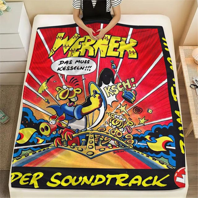 On My Love Home Flanelldecke mit Comic-Druck, Mehrfarbig, B/H: 80 x 120 cm - Bild 1