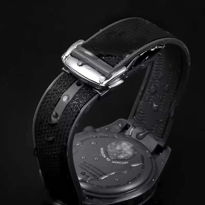 strapfreak Uhrenarmband Silikon, 20 mm, Schwarz, Unisex - Bild 1