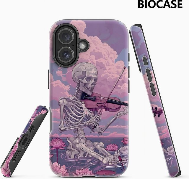 Skelett-Violinist Handyhülle für Apple iPhone 17 16 15 14 13 12 11 Pro Max Plus mit doppelschichtiger Rückseite - Bild 1