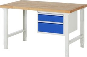 Rau Werkbank höhenverstellbar 7123A1 mit 2 Schubladen, B/T/H: 150 x 90 x 79-114 cm - Bild 1