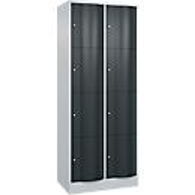 C+P Schließfachschrank Resisto mit 2 Abteilen und 8 Fächern, Anthrazitgrau/Lichtgrau, B/T/H: 77,2 x 54,0 x 195,0 cm - Bild 2
