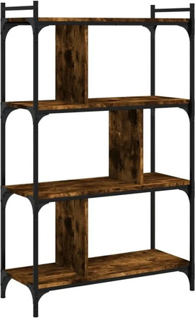VidaXL Bücherregal mit 4 Böden in Räuchereiche, B/T/H: 76 x 32 x 123 cm