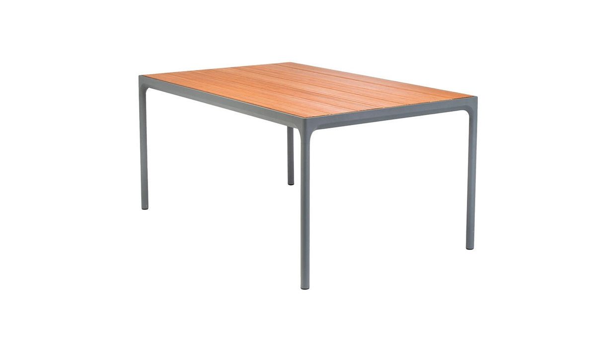 Houe Four Gartentisch aus Bambus und Aluminium in Grau und Braun, B/T/H: 160 x 90 x 74 cm - Bild 2