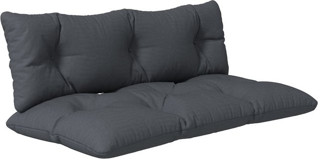 Outsunny Sitzkissen-Set für draußen aus Polyester, Dunkelgrau, B: 120 cm, T: 60 cm, H: 15 cm - Bild 1