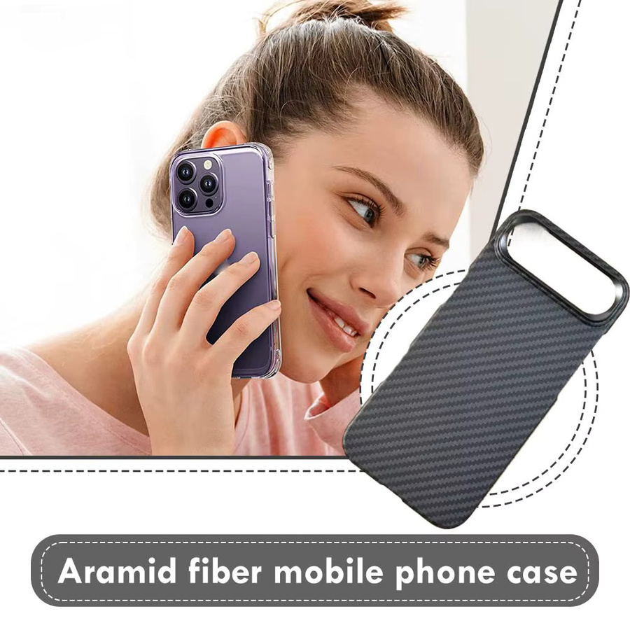 Business Schutzhülle aus Aramid Faser für iPhone 17Air mit starker Magnetfunktion in Schwarz - Bild 3