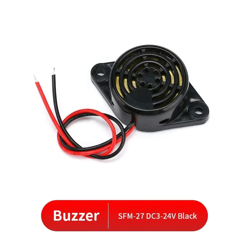 Aktiver Piezo-Summer SFM-27 SFM-20 für Motherboard, magnetisch, kontinuierlich oder intermittierend, Schwarz, 3–24 V - Bild 2