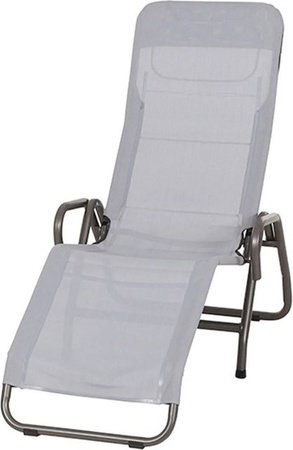 Siena Garden Kippliege Bito aus Stahl in Anthrazit und Grau mit Textilene-Bezug B/T/H: 72 x 139 x 118 cm
