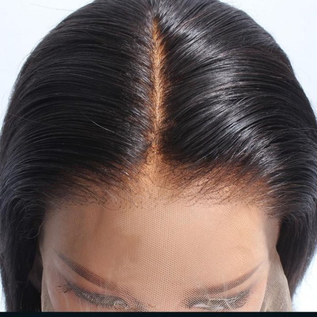 BUNGIOL Echthaarperücke, schwarz, 13x4 HD Lace Front, Damen - Bild 1