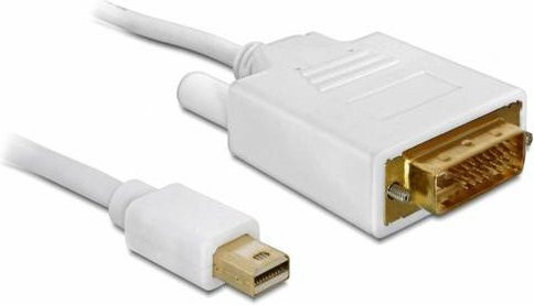 Delock Mini DisplayPort auf DVI-D 24+1pol. Anschlusskabel in Weiß, Länge: 2 m - Bild 1