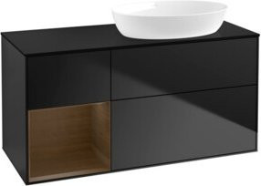 V&B Waschtischunterschrank Finion in Schwarz Lack, Breite: 120 cm - Bild 1
