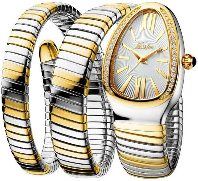 MISSFOX Armbanduhr Quarz, Edelstahl, Gold, Weiß, Damen - Bild 1