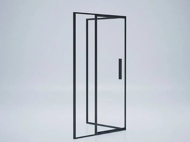 Vente-unique Duschwand Toroni Schwarz, Rechteckig, Breite: 120 cm, Höhe: 195 cm - Bild 1