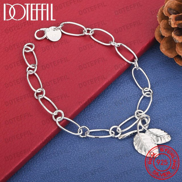 DOTEFFIL Armband, 925 Silber, Blatt, Damen - Bild 1