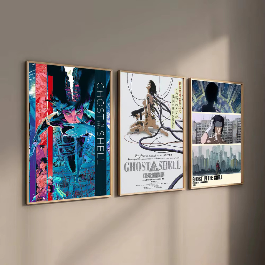 Kayou Ghost In The Shell Anime Poster Selbstklebender Wasserdichter Wandaufkleber aus Papier für Kaffeehaus, Bar und Zimmer - Bild 2