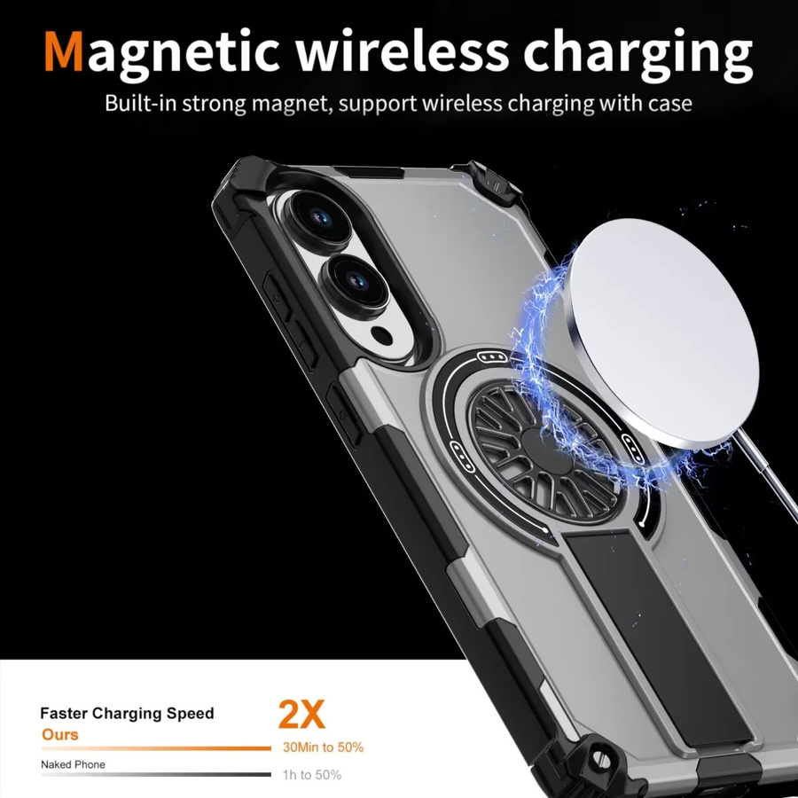Magnetische Schutzhülle mit Standfunktion und Kreisel-Effekt für Samsung Galaxy S25 Ultra S24 S23 S22 sowie A55 A56 A36 A26 A16 A06 in Blau - Bild 3