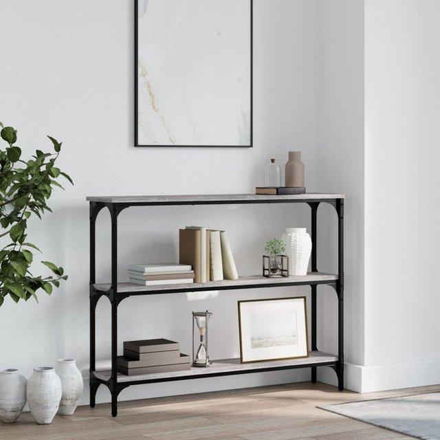 vidaXL Konsolentisch in Grau Sonoma aus Holzwerkstoff, B/T/H: 100 x 22,5 x 75 cm - Bild 2