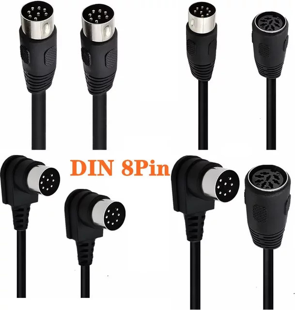 Bang & Olufsen B&O PowerLink Audiokabel mit 8-Pin-DIN-Steckern in 90-Grad-Winkel, Schwarz - Bild 1