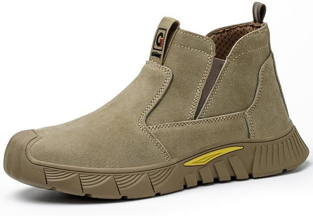 Schweißarbeitsicherheitsschuhe für Herren aus Wildleder in Beige mit Stahlkappe und Zealous Sole, Größe 39 - Bild 1
