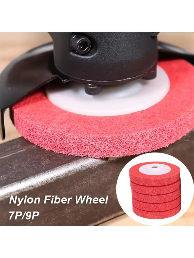 5 Stück LouCnloin Nylon-Schleifpads 4 Zoll zum Polieren und Reinigen von Metall und Holz in Grau und Rot - Bild 6