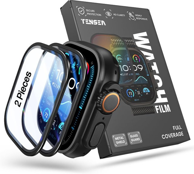Screen Protector für Apple Watch Ultra 2-3, 49mm, Schwarz, 2 Stück - Bild 1