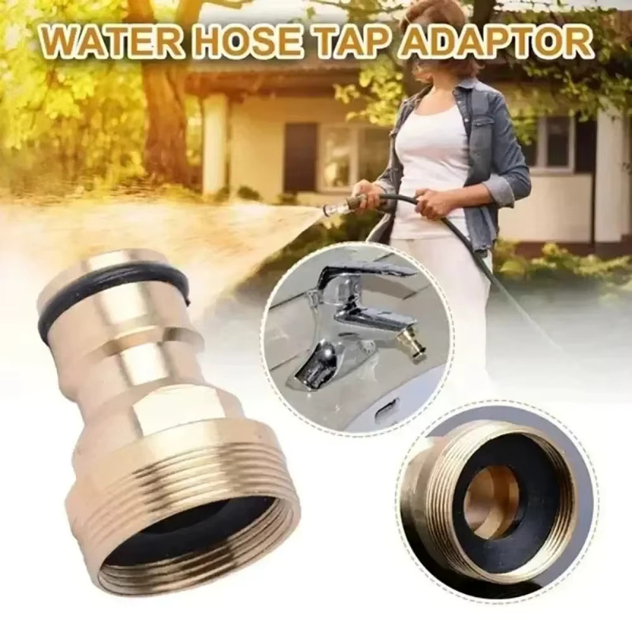 YOCITY Universeller Küchenhahn-Adapter aus Messing in Gold für Wasserhahn-Verbindungen und Gartenbewässerung - Bild 3