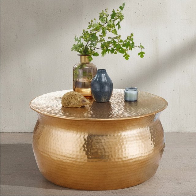 KADIMA DESIGN Couchtisch ENNS aus Aluminium in orientalischem Design mit Hammerschlagstruktur, B/T/H: 60 x 60 x 30 cm - Bild 1