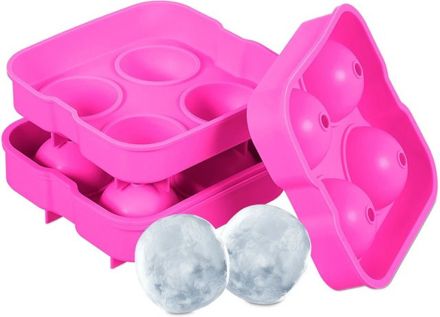 Relaxdays Eiswürfelform 2er Set aus Silikon in Pink - Bild 1