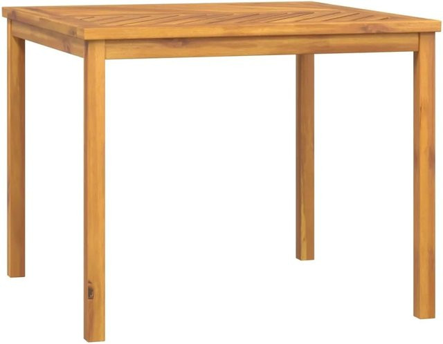 vidaXL Garten-Esstisch aus Akazien-Massivholz in Braun mit Fischgräten-Design, B/T/H: 90 x 90 x 74 cm - Bild 1