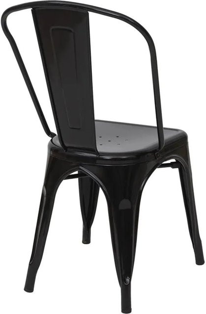 2er-Set MCW Stapelstühle A73 aus Metall im Industriedesign, Schwarz - Bild 2