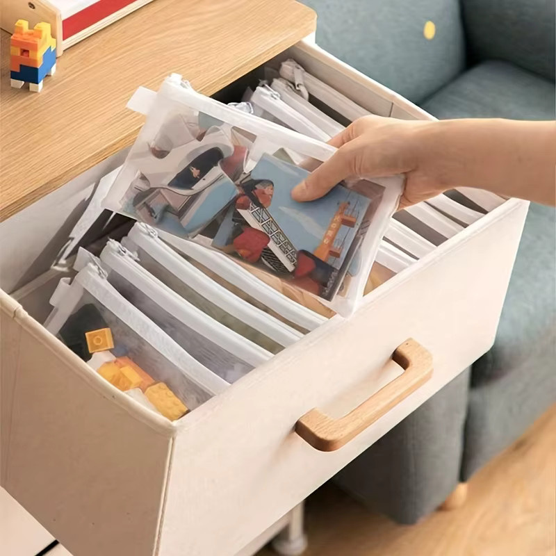 6er-Set Netz-Aktentaschen mit Reißverschluss aus Nylon-Mesh in Weiß für Dokumente, Kosmetik und Reiseorganisation (A6/A5/A4) - Bild 5