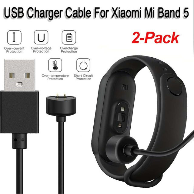 2 Stück USB-Ladekabel für Xiaomi Mi Band 5 6 7 Ladestation in Schwarz - Bild 1