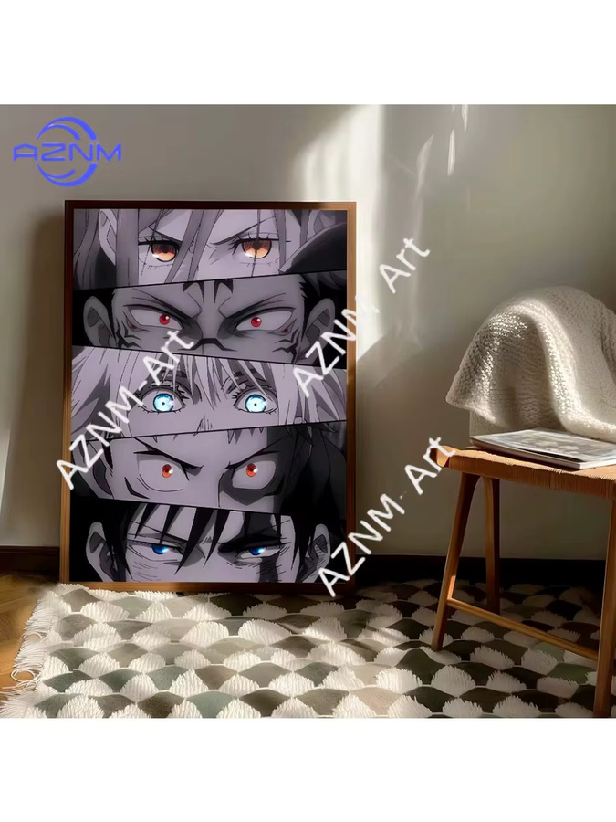 KAYOU Anime Jujutsu Kaisen Leinwandgemälde Collage mit Itadori Yuji, Fushiguro Megumi und Sukuna als modernes Wandposter in Mehrfarbig - Bild 4