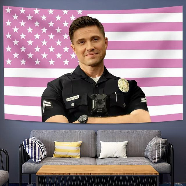 Bradford Amerikanische Flagge Wandteppich JMG Household Supplies, Wandkunst in Multicolour und Pink, B/H: 40 x 60 cm - Bild 1