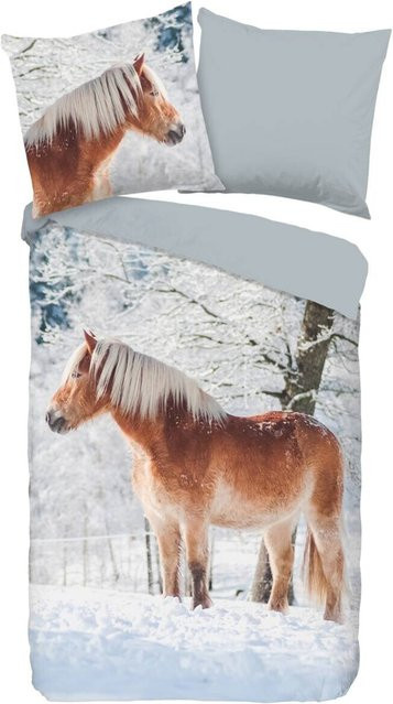 Good Morning Flanell Bettwäsche Set mit Tier-Grafik aus Baumwolle, Mehrfarbig, B/L: 135 x 200 cm, Kissenbezug: 80 x 80 cm - Bild 1