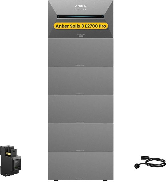 Anker SOLIX Solarbank 3 E2700 Pro Set in Grau mit 5 Zusatzakkus und Smart Meter für eine maximale Kapazität von 16,1 kWh - Bild 1