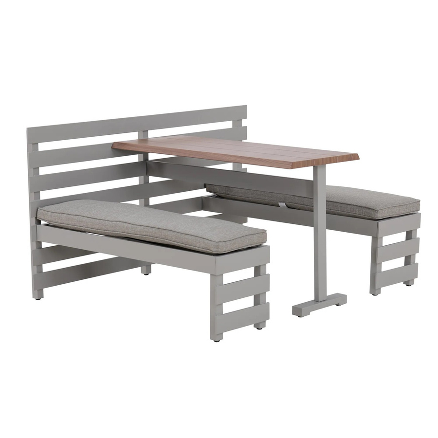 Sunjoy Garten-Set Lagos aus Stahl in Grau mit Holzstruktur B: 126 cm, T: 128 cm - Bild 2