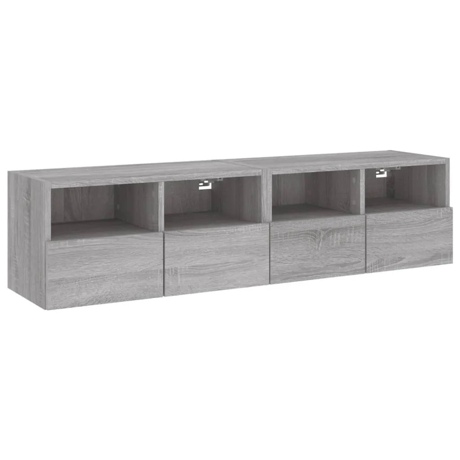 vidaXL TV-Wandschränke Set aus 2 Stück in Grau Sonoma, modernes Design für dein Wohnzimmer, B/T/H: 60 x 30 x 30 cm - Bild 2