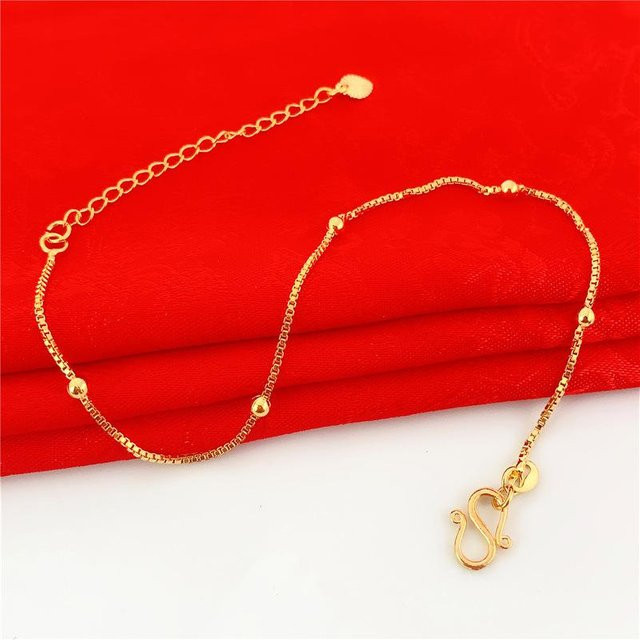 Damenarmband Sandgoldimitat, verstellbar, mit Kugelarmband - Bild 1